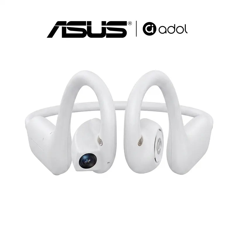 ASUS Adol OWS-G206 On-Ear Wireless Bluetooth Headset - Audio Device with 8MP EIS Stabilized Camera, First-Person Perspective, Waterproof Headphones