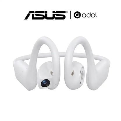 ASUS Adol OWS-G206 On-Ear Wireless Bluetooth Headset - Audio Device with 8MP EIS Stabilized Camera, First-Person Perspective, Waterproof Headphones
