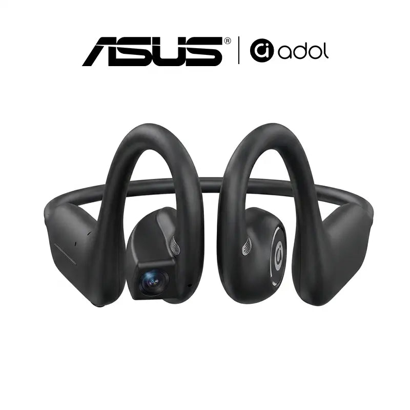 ASUS Adol OWS-G206 On-Ear Wireless Bluetooth Headset - Audio Device with 8MP EIS Stabilized Camera, First-Person Perspective, Waterproof Headphones