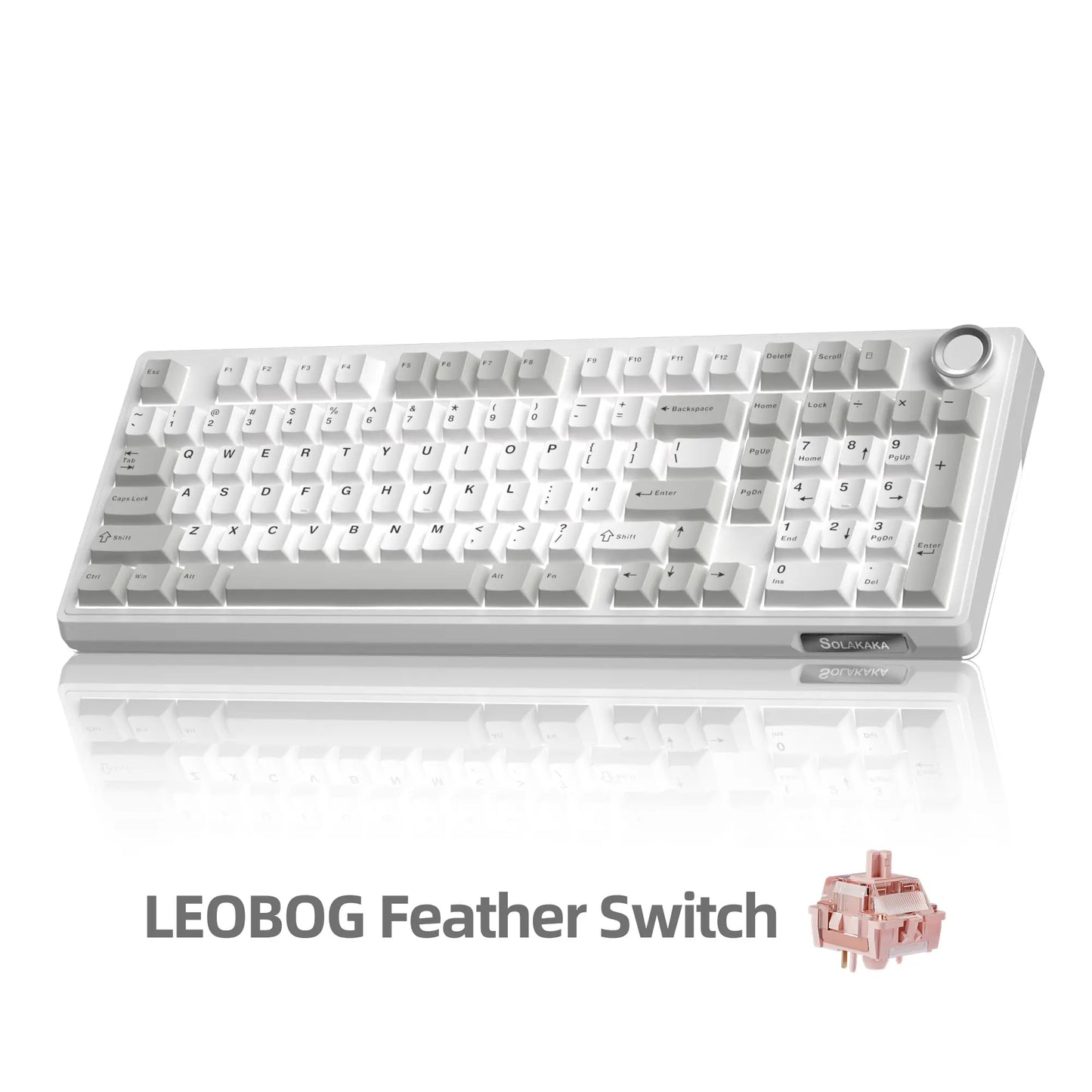SOLAKAKA KI99 Pro Quiet Illuminated Mechanical Gaming Keyboard - 96% Hot Swappable Gasket Design, Silent Switches, Quick Wireless Connection, Creamy PBT Color-Changing Keycaps, Customizable White Grey PC Accessory, RGB Lights, Long-Lasting Batteries