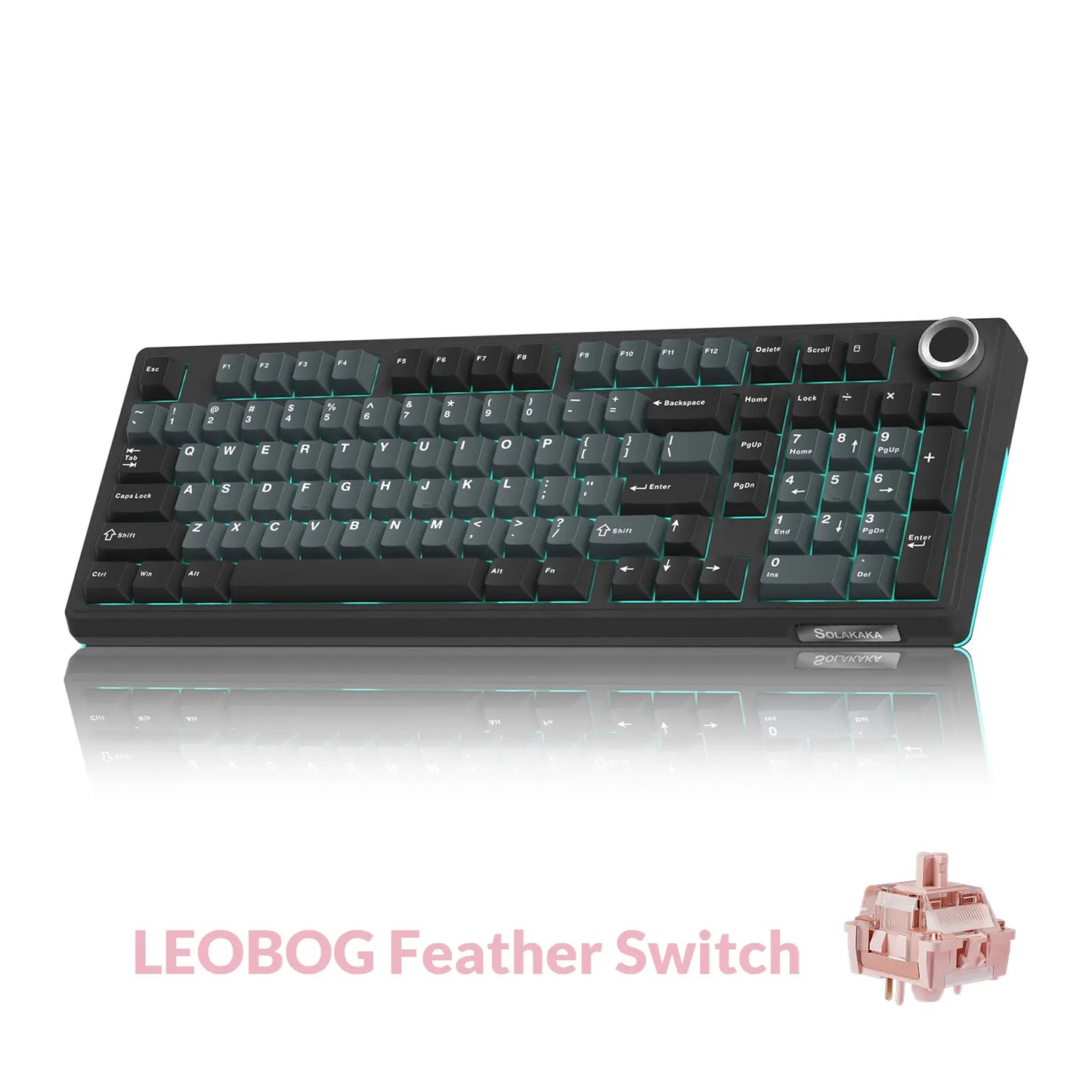 SOLAKAKA KI99 Pro Quiet Illuminated Mechanical Gaming Keyboard - 96% Hot Swappable Gasket Design, Silent Switches, Quick Wireless Connection, Creamy PBT Color-Changing Keycaps, Customizable White Grey PC Accessory, RGB Lights, Long-Lasting Batteries