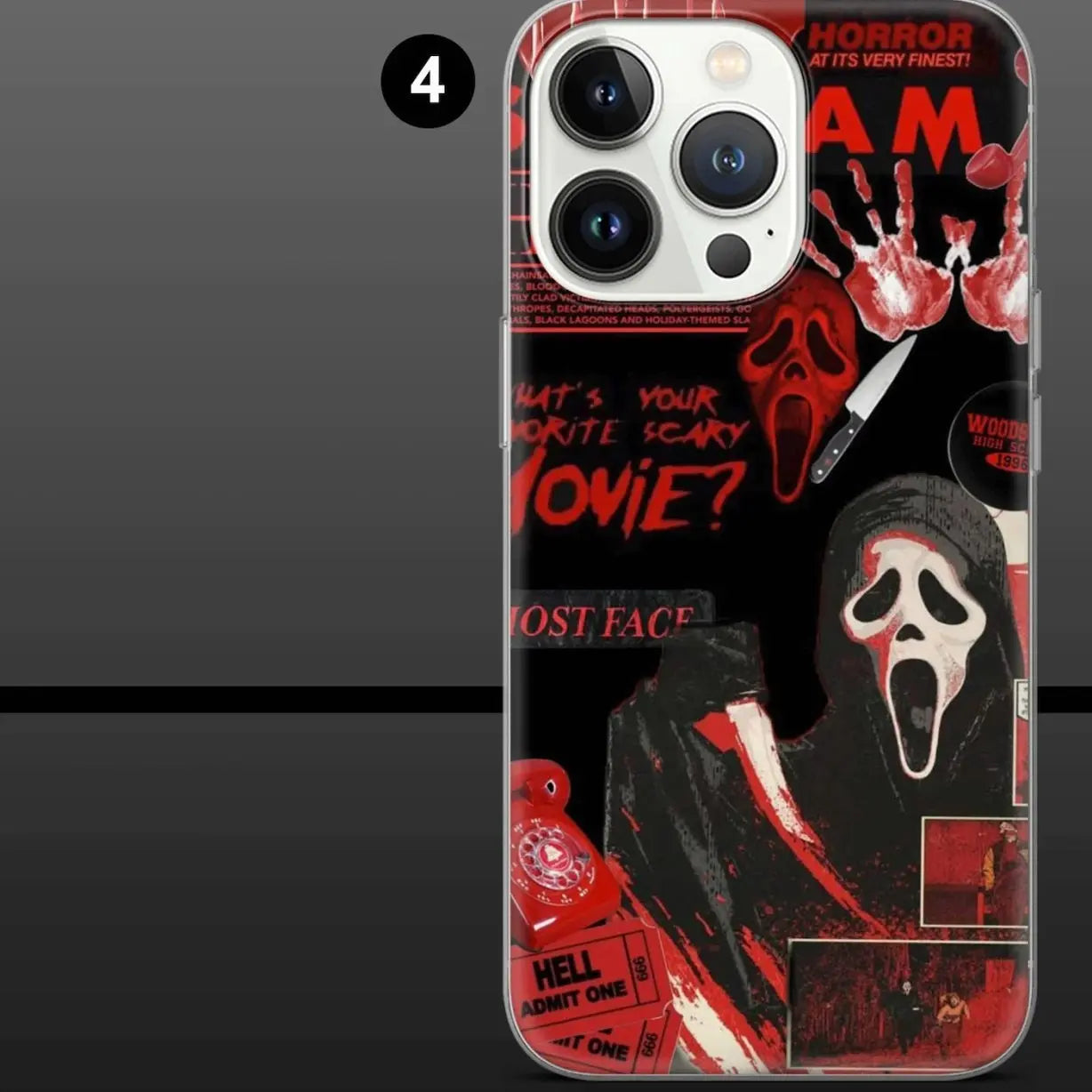 Scream Phone Case Horror Scary Movie Ghostface Compatible with Iphone X, 11, 12, 13, 14, 15, 16, 17 & Samsung