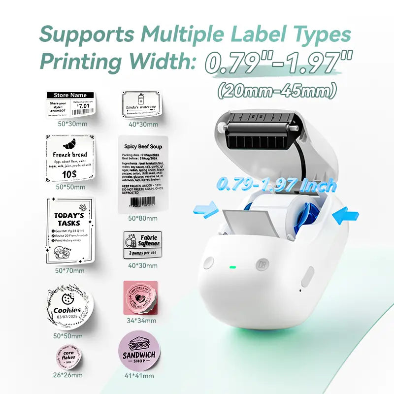 NIIMBOT B2 Label Maker Machine with Tape, Portable Bluetooth 2Inch Label Printer with Multiple Templates, Thermal Labeler for Home Kitchen Office Coffee Shop Bakery Organization,Back to School,Back to School Haul