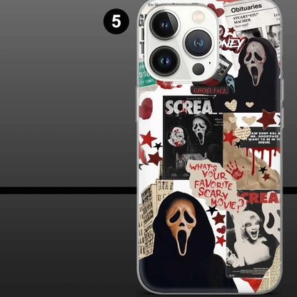 Scream Phone Case Horror Scary Movie Ghostface Compatible with Iphone X, 11, 12, 13, 14, 15, 16, 17 & Samsung