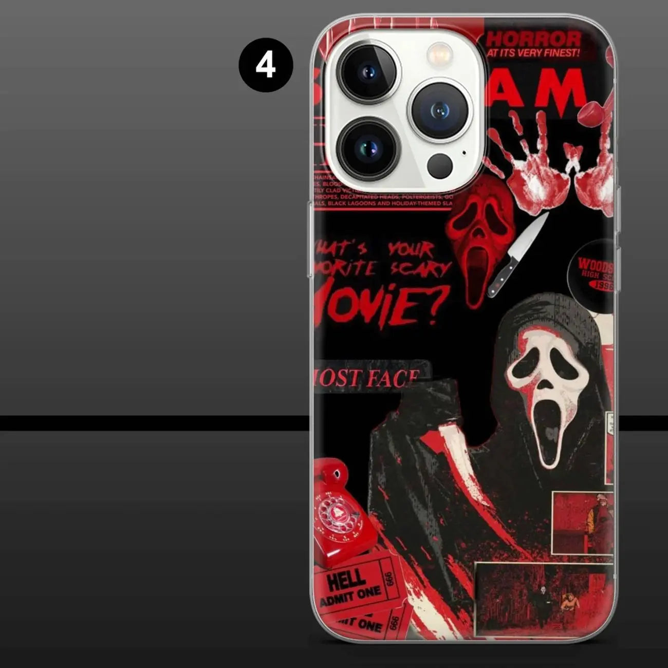 Scream Phone Case Horror Scary Movie Ghostface Compatible with Iphone X, 11, 12, 13, 14, 15, 16, 17 & Samsung