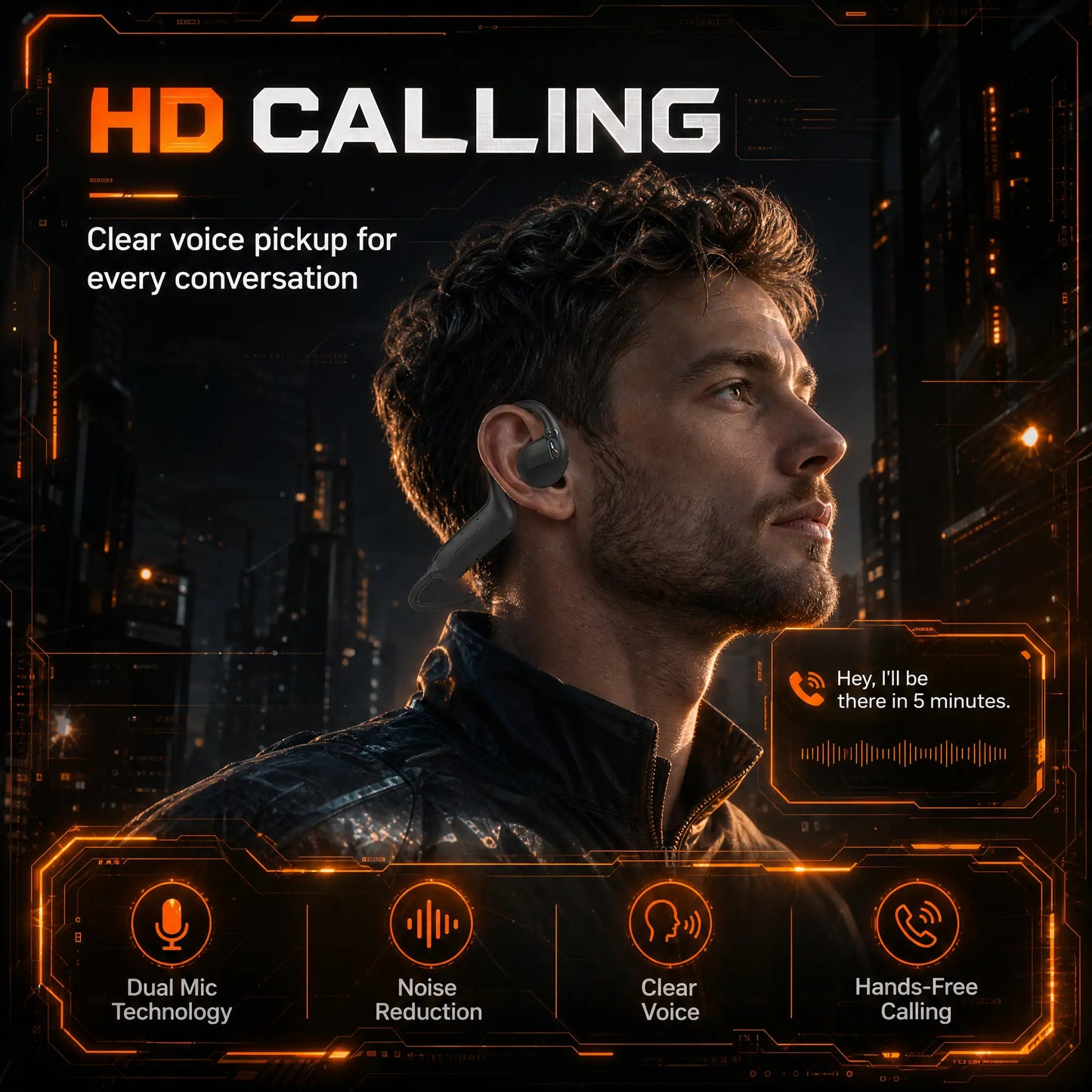 ASUS Adol OWS-G206 On-Ear Wireless Bluetooth Headset - Audio Device with 8MP EIS Stabilized Camera, First-Person Perspective, Waterproof Headphones